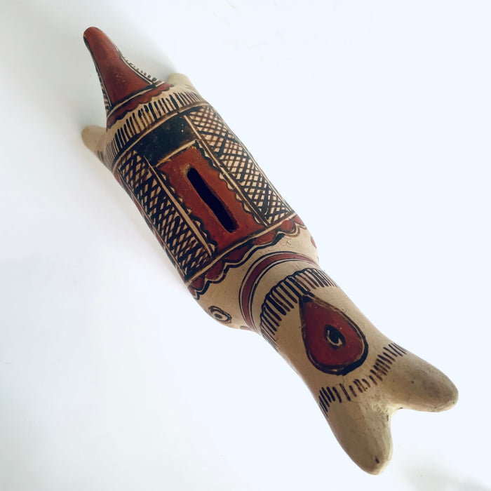 White Handpainted Clay Coin Bank - Dog