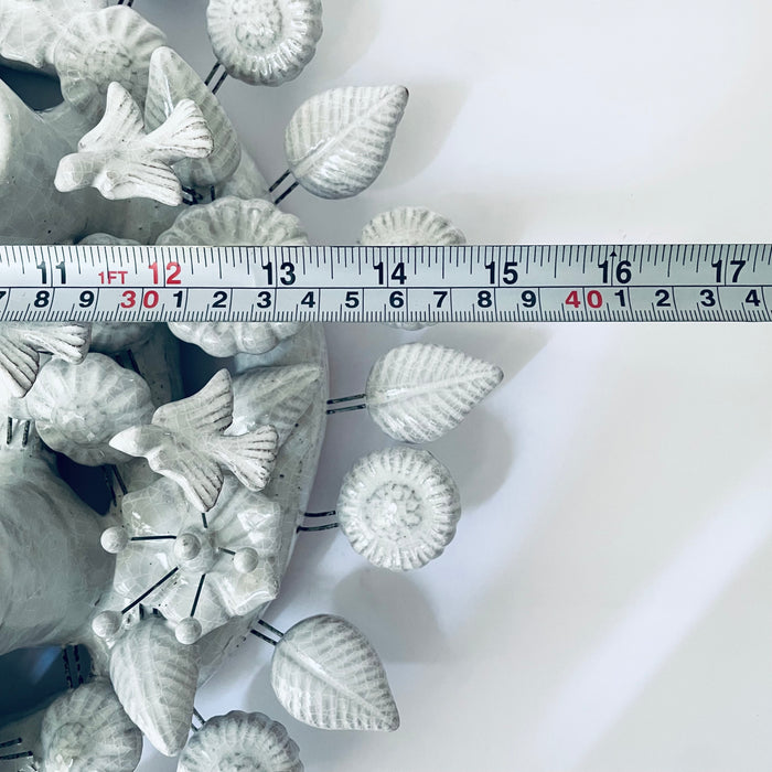 White Glazed Advent Wreath Candleholder