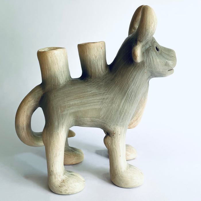 White Clay Candleholder - Bull