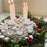 White Glazed Advent Wreath Candleholder
