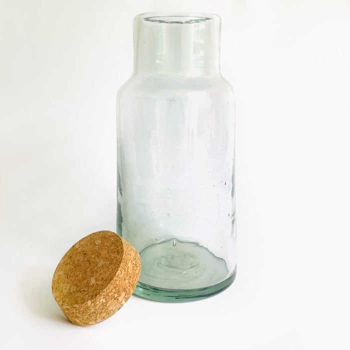 Blown Glass Jar with Cork Top