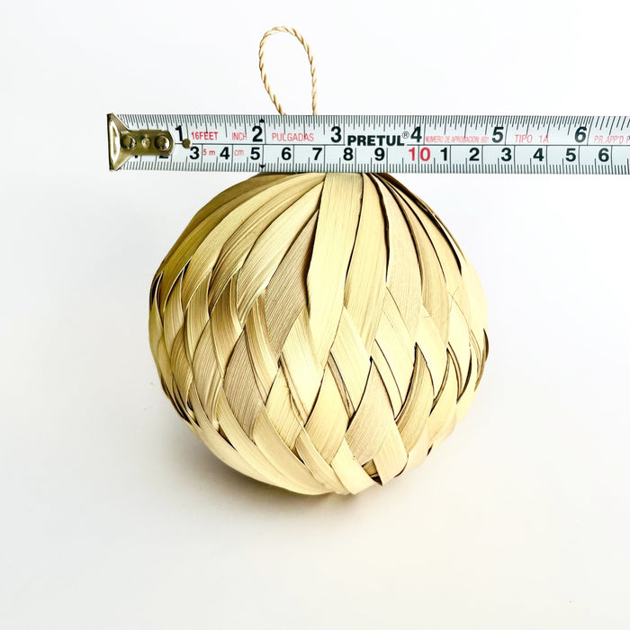 Palm Fiber Ornamental Sphere - Gold
