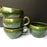 Mexico 1492: A wide, green glazed clay cup, with beautiful texture on the outside, and a symbolic swirl on the inside. Ideal for the morning cup of rich, foamy Oaxacan coffee, and a piece of sweet bread served with it.   Lead-free, handmade and glazed by the amazing artisans in Oaxaca, Mexico. 