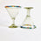 Blown Glass Margarita/Martini Glass With Colored Rim