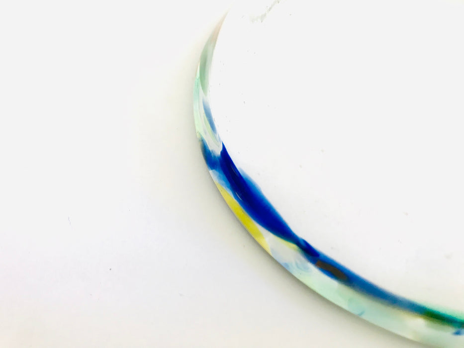 Blown Glass Margarita/Martini Glass With Colored Rim