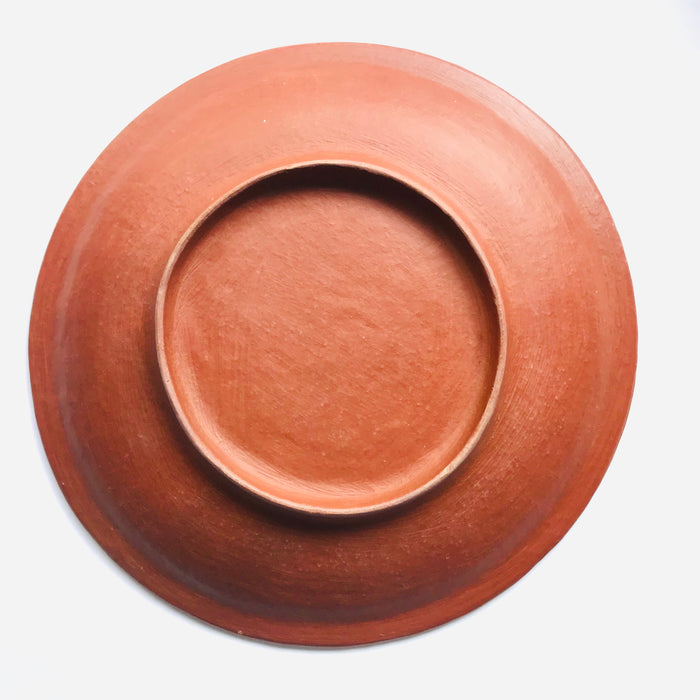 Red Clay Dinner Plate with Flat Borders - Large - 11”