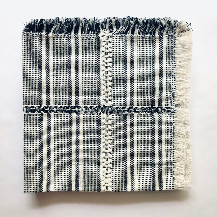 Pedal Loom Handwoven Cotton Napkins - Salt & Pepper - Set of 4