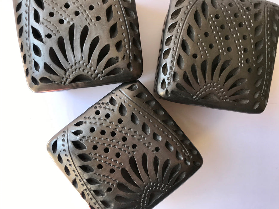 Black Clay Sugar and Cream Packet Holder