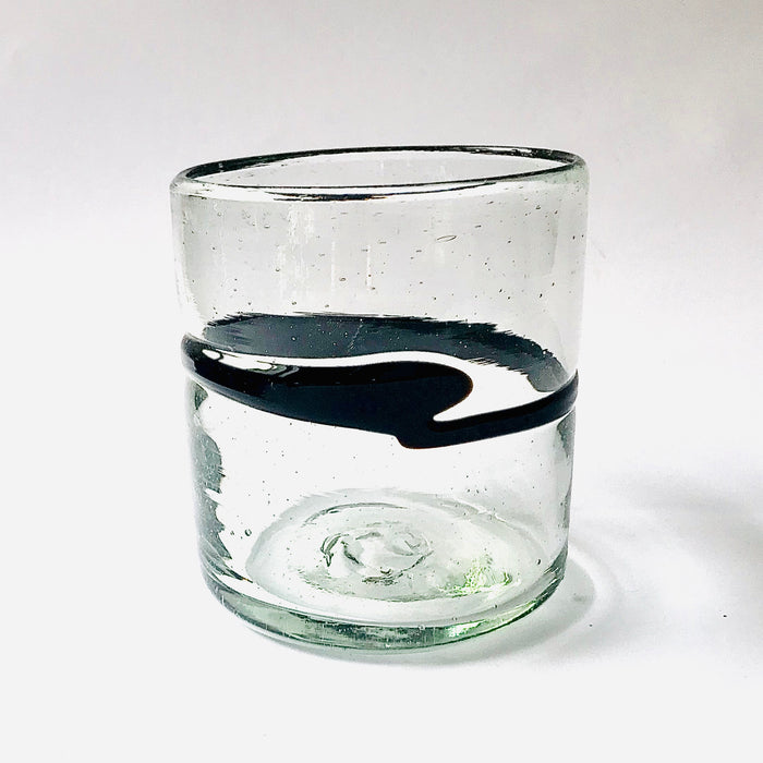 Mexico 1492 - Blown Glass Tumbler with Black filament