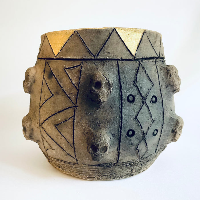 Smoked Clay Tzompantli Bowl - Large