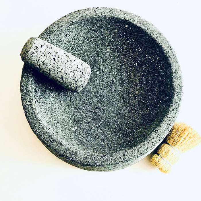 Volcanic Mortar & Pestle - Molcajete - Angular Base - Large 12”