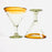 Blown Glass Margarita/Martini Glass With Colored Rim