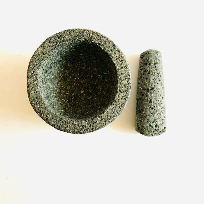 Volcanic Rock Mortar & Pestle - Mini Molcajete - Cilinder