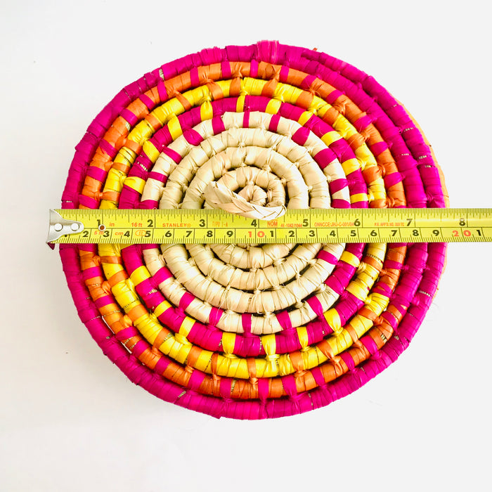 Colorful Palm Fiber Tortillero / Bread Basket