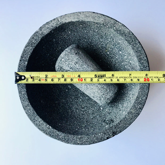 Volcanic Rock Mortar & Pestle - Molcajete - Chalicelike Base - 8”