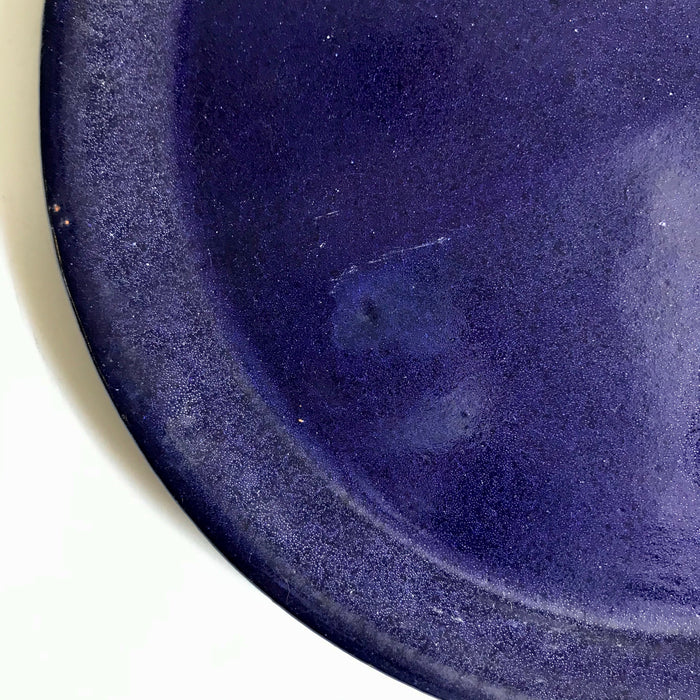 Glazed Clay Plate - Large - Cobalt Blue