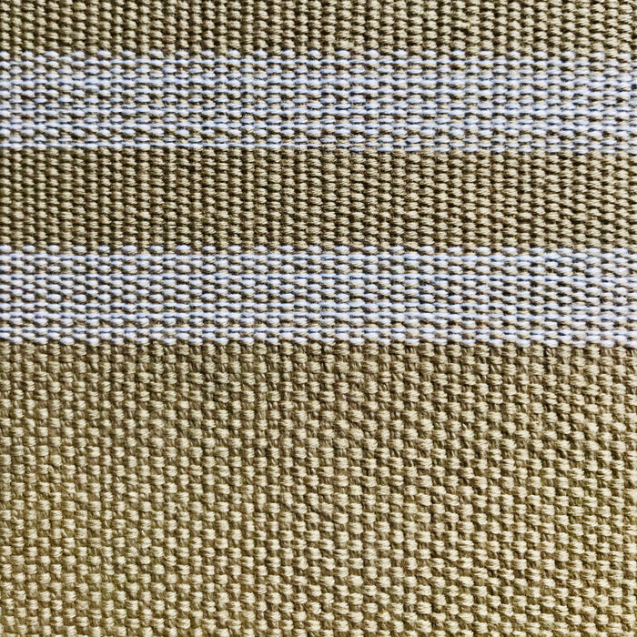 Wide Striped Placemats - Beige & White - Handmade on Pedal Loom - Set of 4