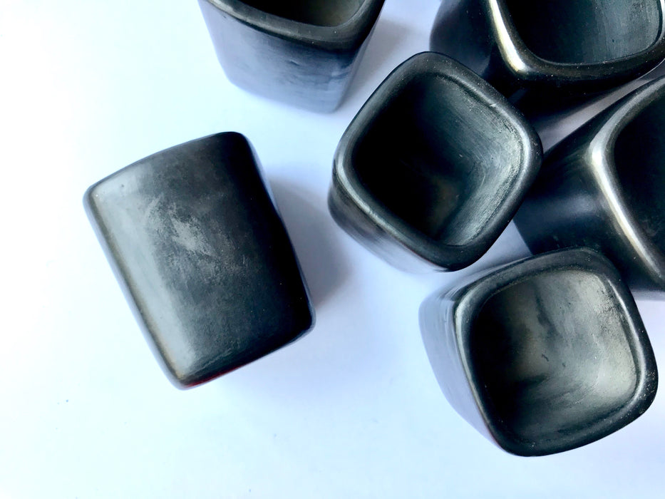 Black Clay Tequila/Mezcal Shot Glasses - Rectangular